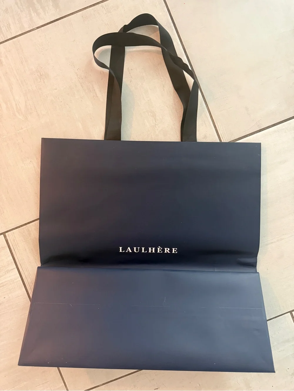 Navy Reusable Shopping Tote Bag from iconic LAULHERE beret shop in Paris